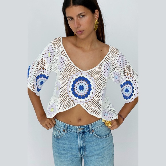 Zara Tops - ZARA New CROCHET KNIT CROPPED TOP LIMITED EDITION